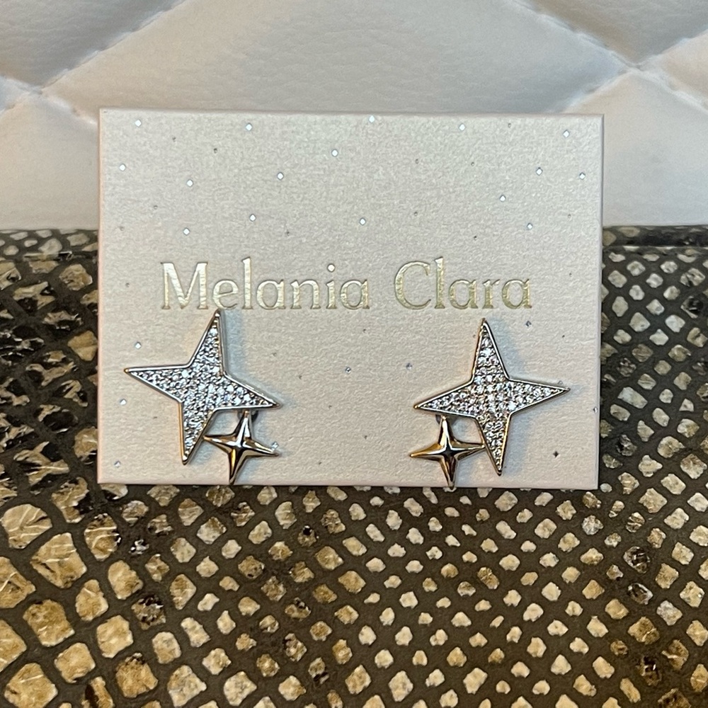 Melanie Clara Silver Shooting Star Studs